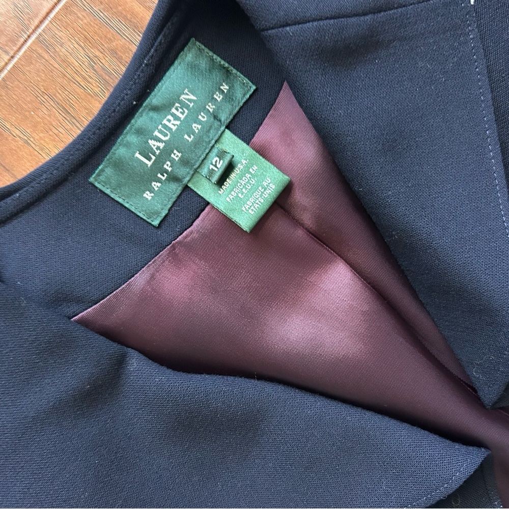Vintage Lauren Ralph Lauren Navy Blue Blazer 100% Worsted Wool Women’s Size 12 - Picture 8 of 8